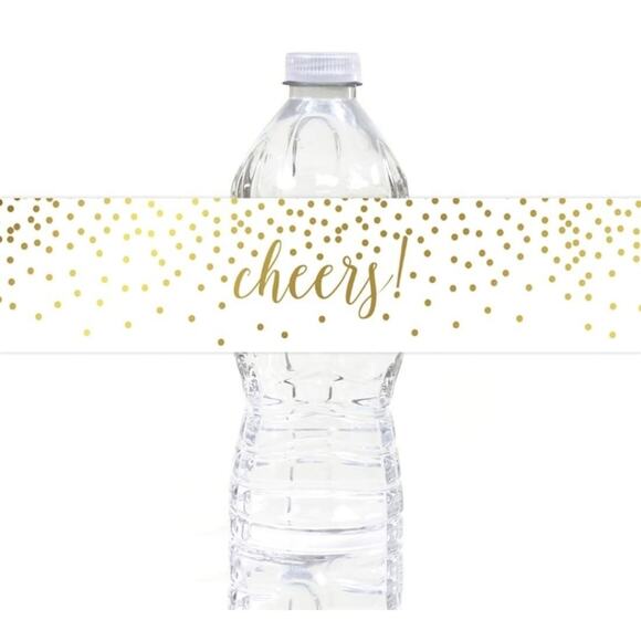 CHEERS Metallic Gold Labels Stickers 20-pack - Picture 3 of 5